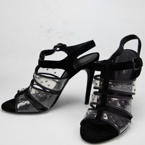 Bottega Veneta black suede W/Swarovski Crystals